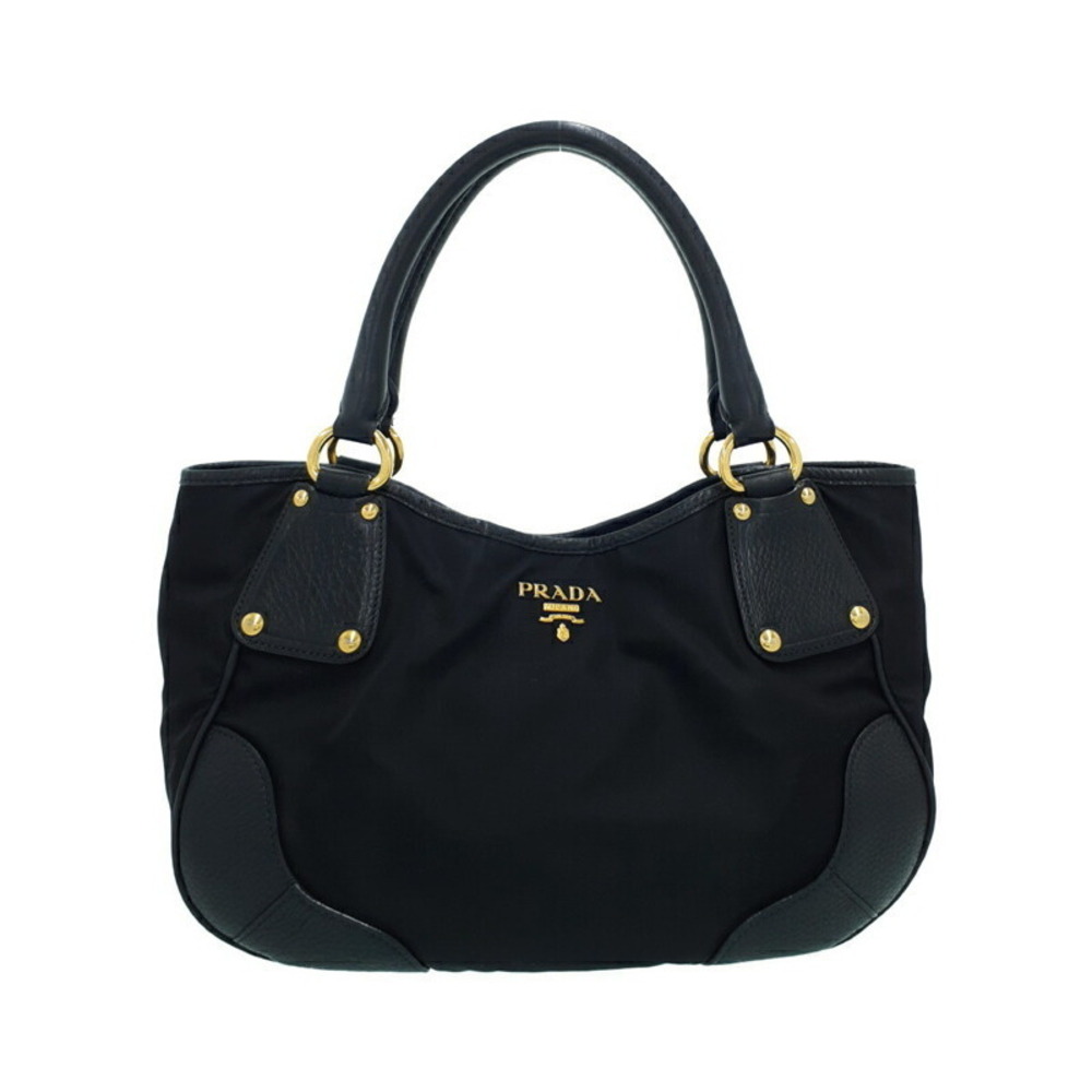 Prada Tessuto Vitello Daino Tote Black